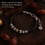 Big Dipper Talisman Braided Leather Protective Bracelet - Image 2