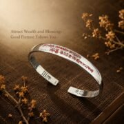 Shan Gui Talisman Cinnabar Silver Cuff Bracelet