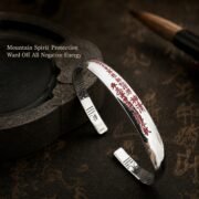 Shan Gui Talisman Cinnabar Silver Cuff Bracelet - Image 2