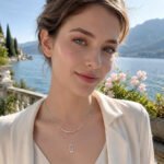 Arc Glimmer S925 Silver Layered Smile & Oval Necklace