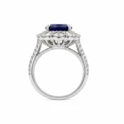 Royal Nocturne 3.76ct Oval Lab-Grown Sapphire Halo Ring - Image 4