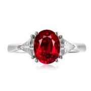Crimson Devotion Ruby Three-Stone Ring - Image 6