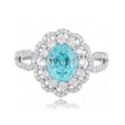 Mint Blossom Double Halo Paraiba Ring - Image 5