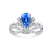 Blue Crown Cobalt Spinel Tiara Ring - Image 6