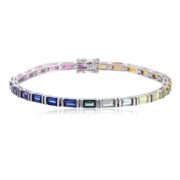 Prism Emerald Cut Rainbow Sapphire Bracelet - Image 2