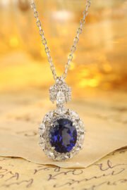 Deep Sea Tear Royal Blue Diana Style Necklace - Image 6