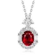 Crimson Devotion Ruby Halo Necklace - Image 4
