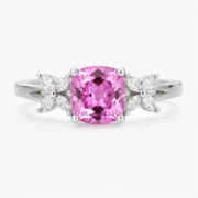 Rosé Petal Bloom 2.4ct Lab-Grown Pink Sapphire Ring in S925 Silver