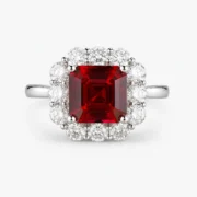 Scarlet Radiance 3.56ct Lab-Grown Ruby Halo Ring in S925 Silver