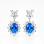 8.81ct lab-grown cobalt blue spinel stud earrings in S925 sterling silver