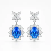 8.81ct lab-grown cobalt blue spinel stud earrings in S925 sterling silver