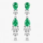 2.75ct lab-grown emerald drop earrings in S925 sterling silver