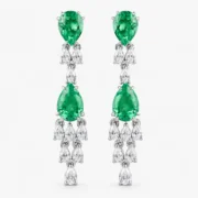 2.75ct lab-grown emerald drop earrings in S925 sterling silver