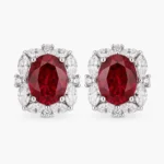 Scarlet Halo Ruby Earrings