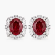 Scarlet Halo Ruby Earrings