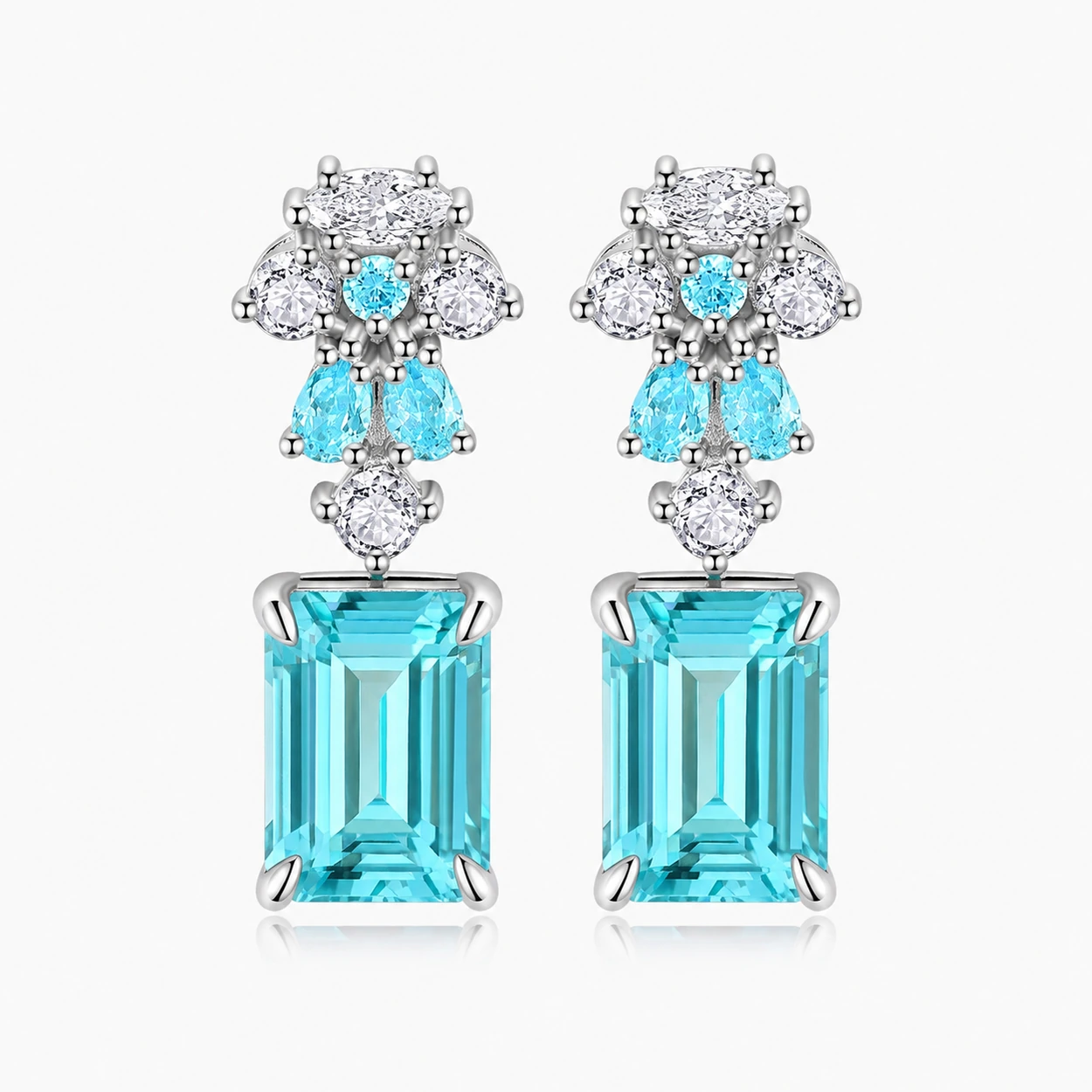 5.45ct Paraiba drop earrings in S925 sterling silver