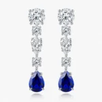 5.42ct sapphire chandelier earrings in S925 sterling silver