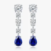 5.42ct sapphire chandelier earrings in S925 sterling silver