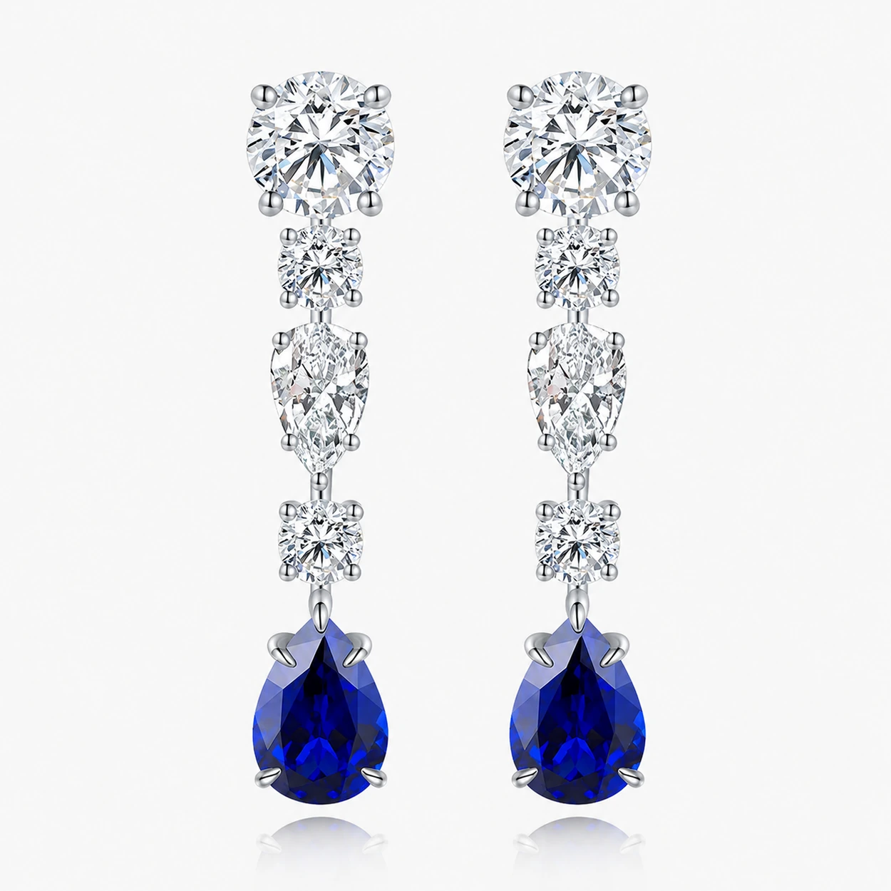 5.42ct sapphire chandelier earrings in S925 sterling silver