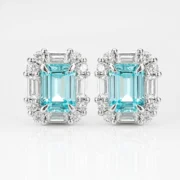 5.2ct Paraiba stud earrings in S925 sterling silver