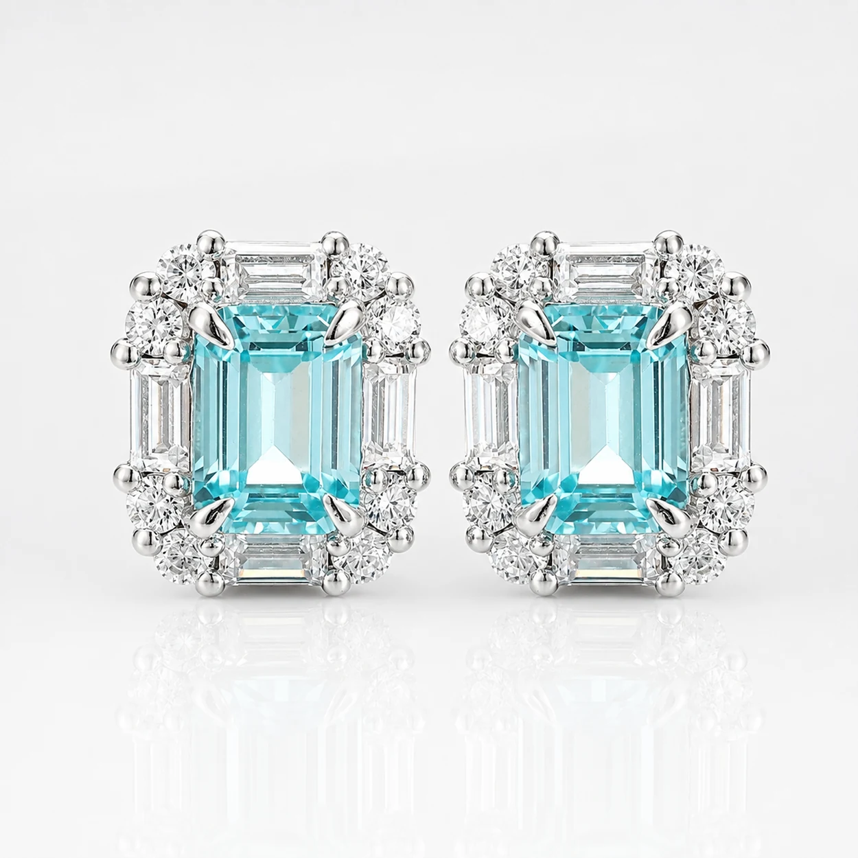 5.2ct Paraiba stud earrings in S925 sterling silver
