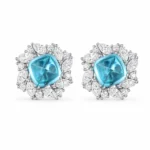 7.01ct Paraiba cluster studs in S925 sterling silver
