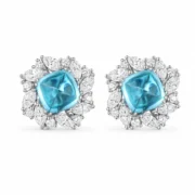 7.01ct Paraiba cluster studs in S925 sterling silver
