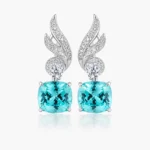 9.13ct Paraiba cushion earrings in S925 sterling silver