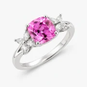 Rosé Petal Bloom 2.4ct Lab-Grown Pink Sapphire Ring in S925 Silver - Image 2
