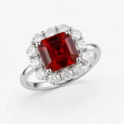 Scarlet Radiance 3.56ct Lab-Grown Ruby Halo Ring in S925 Silver - Image 6
