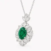 Emerald Royal Halo Necklace - Image 5