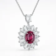Garnet Radiance Halo Necklace - Image 5