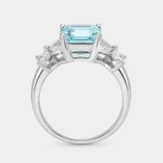 Aqua Fleur 2.49ct Lab-Grown Paraiba Floral Ring in S925 Silver - Image 3