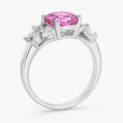 Rosé Petal Bloom 2.4ct Lab-Grown Pink Sapphire Ring in S925 Silver - Image 4