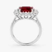 Scarlet Radiance 3.56ct Lab-Grown Ruby Halo Ring in S925 Silver - Image 4