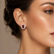 Scarlet Halo Ruby Earrings - Image 3