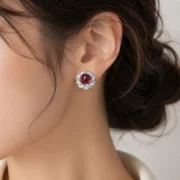 Velvet Dahlia Earrings - Image 3
