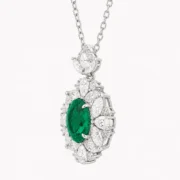Emerald Royal Halo Necklace - Image 4