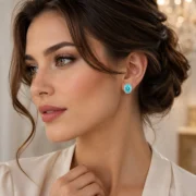 Aqua Halo Paraiba Earrings - Image 4