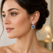 Cobalt Blue Spinel Stud Earrings - Image 4