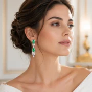 Emerald Teardrop Earrings - Image 4
