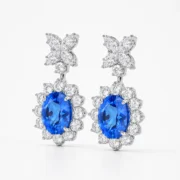 Cobalt Blue Spinel Stud Earrings - Image 3