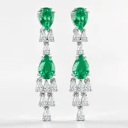 Emerald Teardrop Earrings - Image 3
