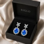 Cobalt Blue Spinel Stud Earrings - Image 2
