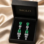 Emerald Teardrop Earrings - Image 2