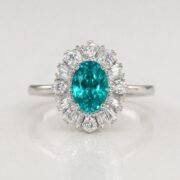 SIGLO 4ct oval lab-grown teal diamond ring