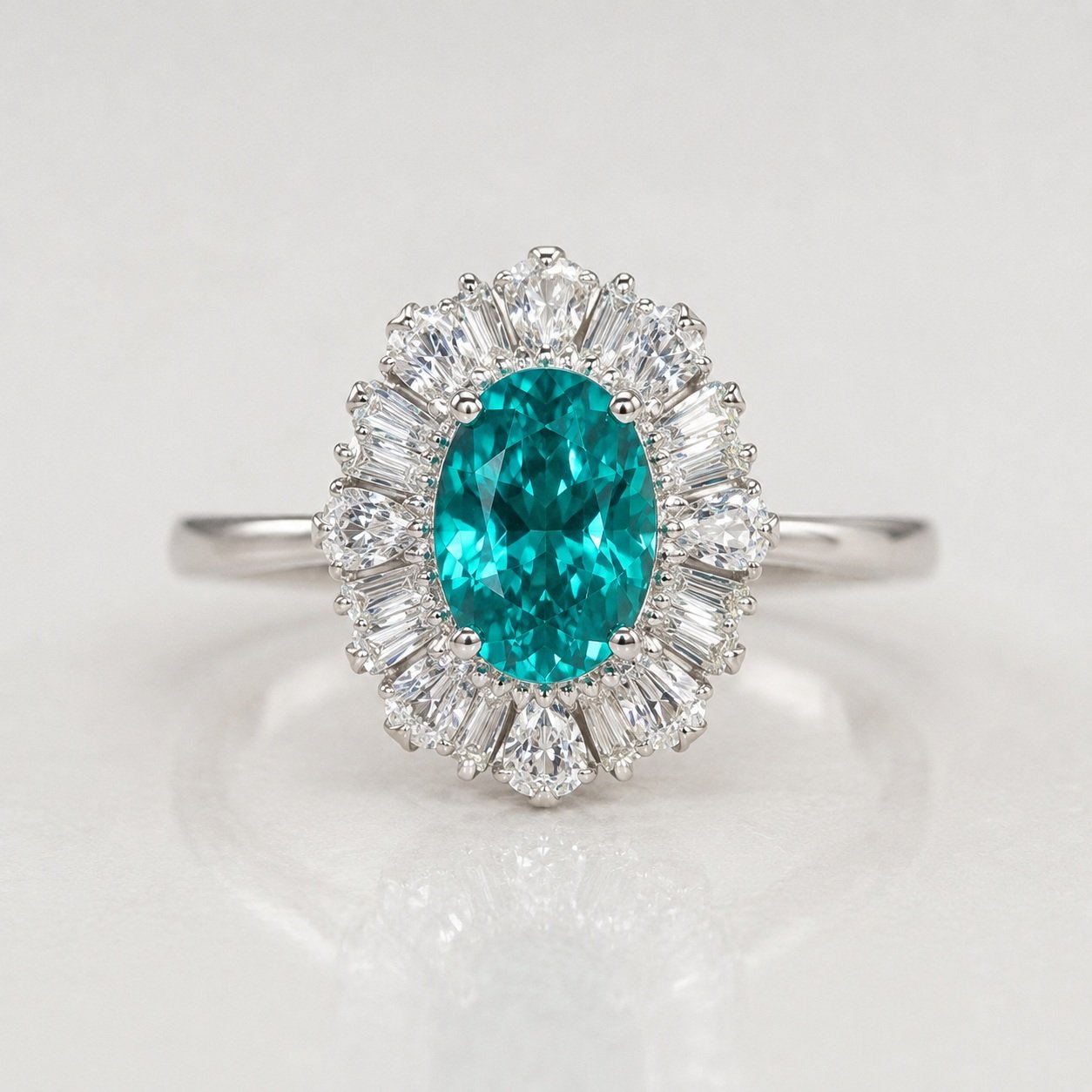 SIGLO 4ct oval lab-grown teal diamond ring