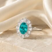 SIGLO teal lab-grown diamond ring for elegant everyday wear