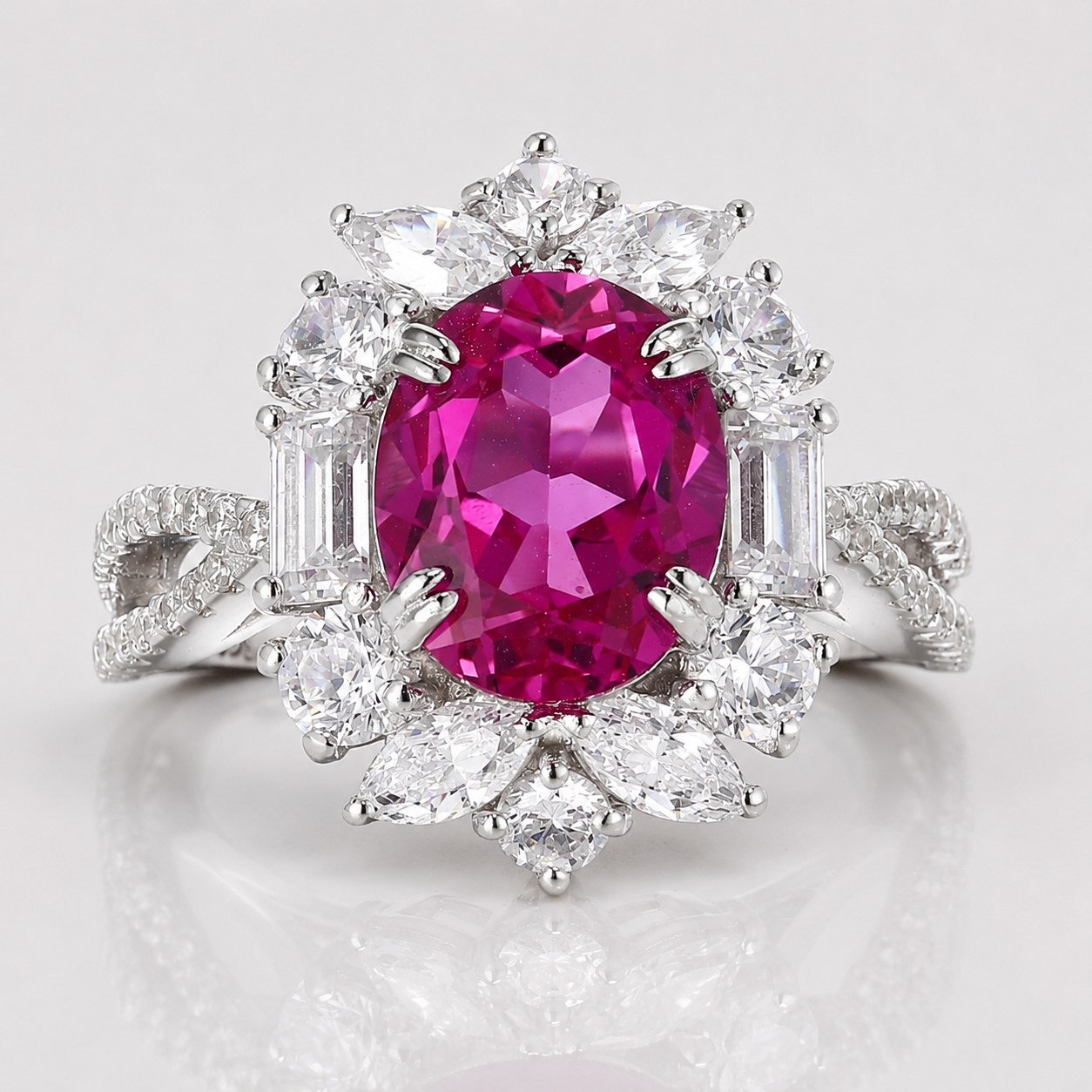 SIGLO 3.12ct lab-grown pink gemstone ring