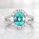 SIGLO 3.234ct lab-grown Paraiba gemstone halo ring